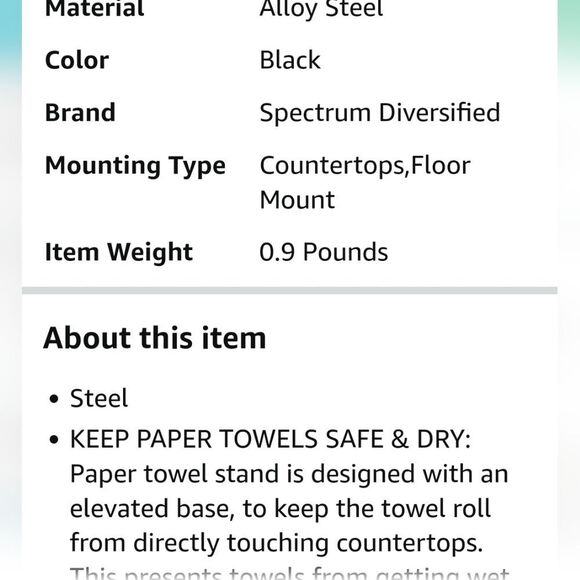 Spectrum  Diversified Ashley Paper Towel Holder - Picture 4 of 9